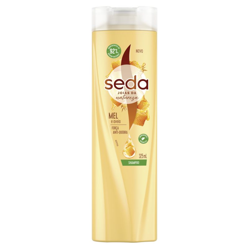 SHAMPOO MEL E AVEIA SEDA JOIAS DA NATUREZA FRASCO 325ML