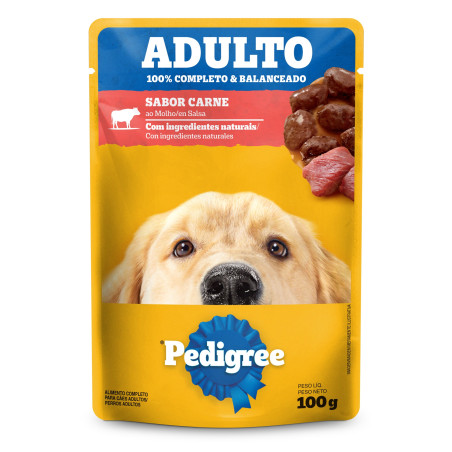 ALIMENTO PARA CÃES ADULTOS CARNE AO MOLHO PEDIGREE SACHÊ 100G