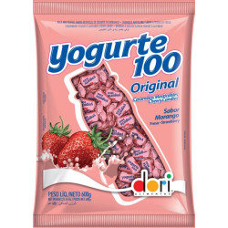 BALA IOGURTE DE MORANGO YOGURTE 100 ORIGINAL PACOTE 600G