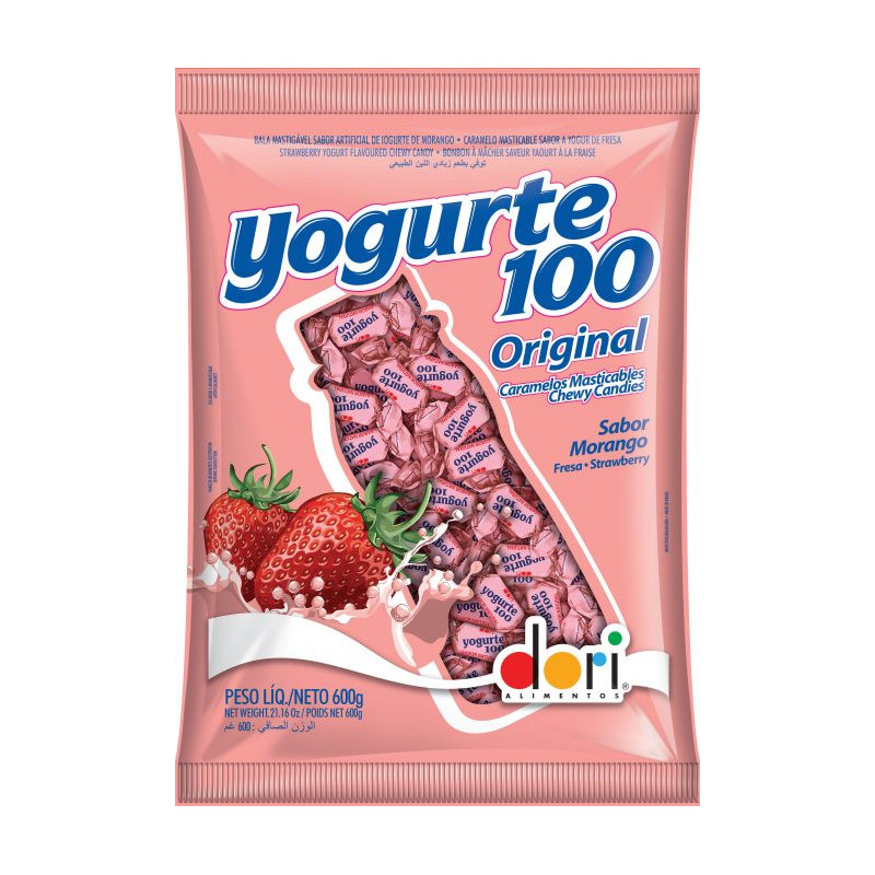 BALA IOGURTE DE MORANGO YOGURTE 100 ORIGINAL PACOTE 600G