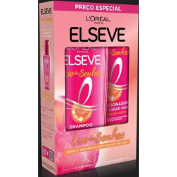 KIT SHAMPOO 375ML + CONDICIONADOR 170ML LORÉAL PARIS ELSEVE LISO DOS SONHOS