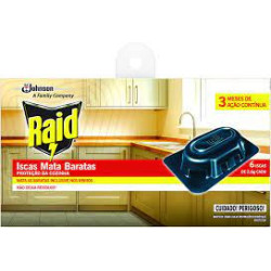 INSETICIDA ISCA MATA BARATAS RAID CAIXA 6 UNIDADES 2,6G CADA