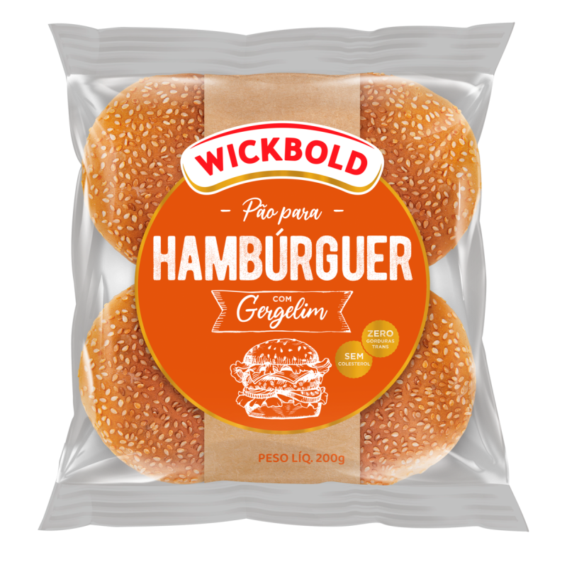 PÃO PARA HAMBÚRGUER COM GERGELIM WICKBOLD PACOTE 200G