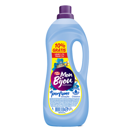 AMACIANTE DE ROUPA CLÁSSICO MON BIJOU +PERFUME FRASCO LEVE 1,7L PAGUE 1,5L