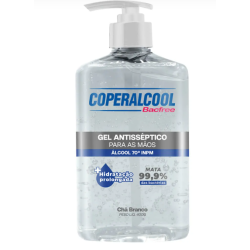 ALCOOL GEL P/MAOS COPERALCOOL 400G BACFREE CHA BRANCO