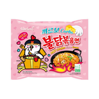 Lamen Coreano Super Picante Frango e Queijo Cremoso Carbonara - 130g