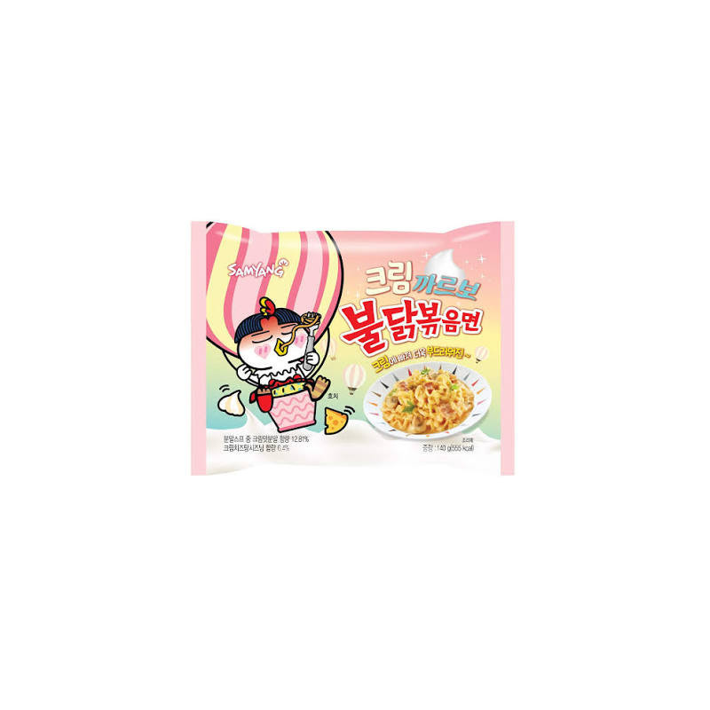 Lamen Coreano Super Picante Buldak Cream Frango e Queijo Cremoso Carbonara - 140g