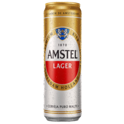 CERVEJA LAGER PREMIUM PURO MALTE AMSTEL LATA 350ML