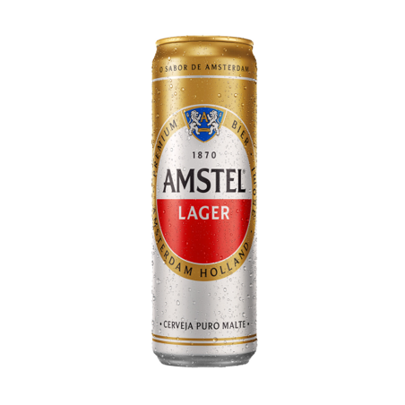 CERVEJA LAGER PREMIUM PURO MALTE AMSTEL LATA 350ML
