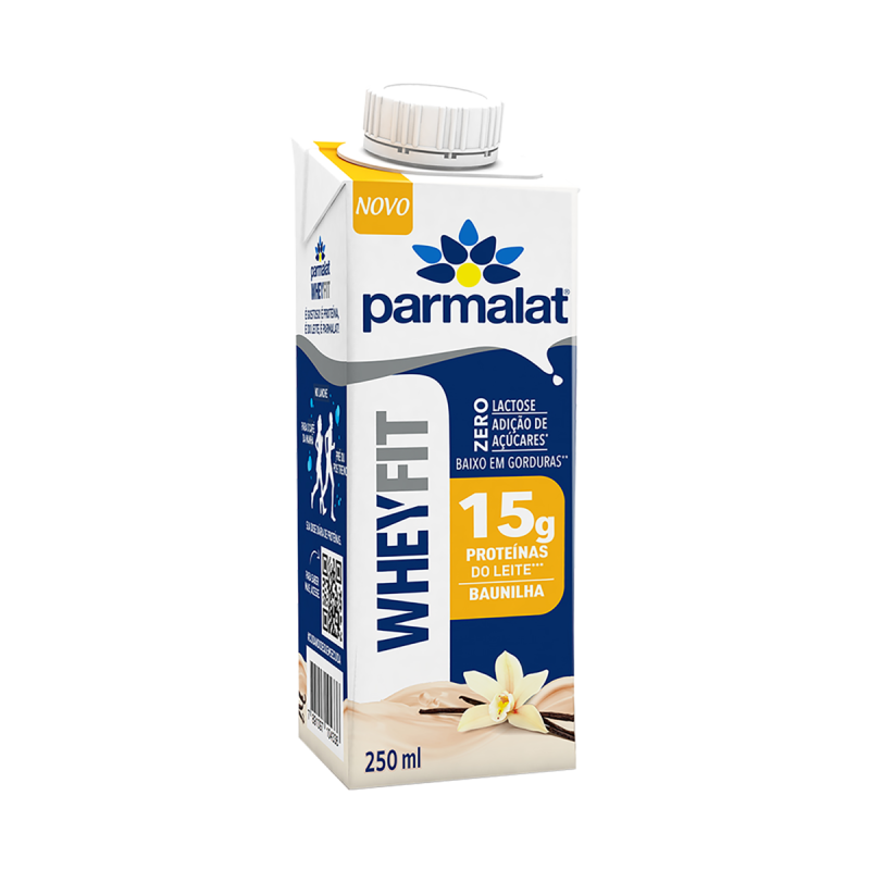 BEBIDA LÁCTEA UHT BAUNILHA ZERO LACTOSE PARMALAT WHEYFIT CAIXA 250ML