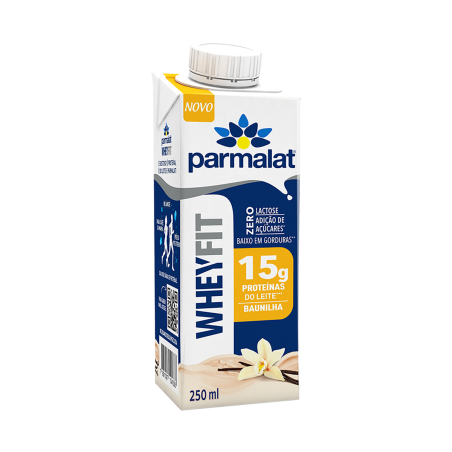 BEBIDA LÁCTEA UHT BAUNILHA ZERO LACTOSE PARMALAT WHEYFIT CAIXA 250ML