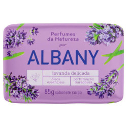 SABONETE BARRA LAVANDA DELICADA ALBANY PERFUMES DA NATUREZA ENVOLTÓRIO 85G