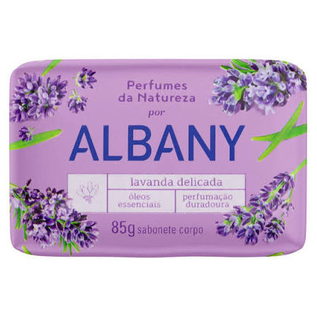 SABONETE BARRA LAVANDA DELICADA ALBANY PERFUMES DA NATUREZA ENVOLTÓRIO 85G