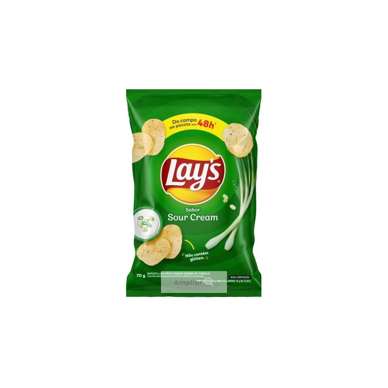 BATATA FRITA LISA SOUR CREAM LAYS PACOTE 70G
