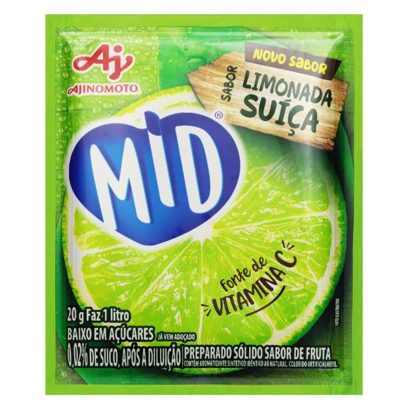 REFRESCO EM PÓ LIMONADA SUÍÇA MID PACOTE 20G