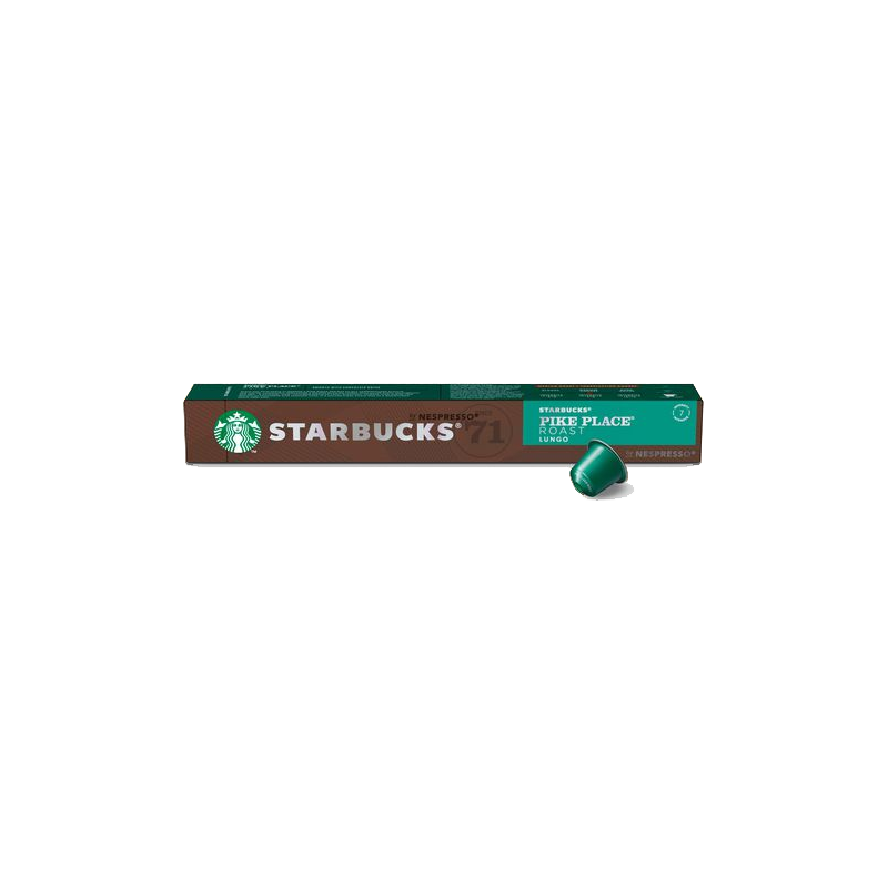 CAFÉ EM CÁPSULA TORRADO E MOÍDO STARBUCKS PIKE PLACE ROAST CAIXA 53G 10 UNIDADES