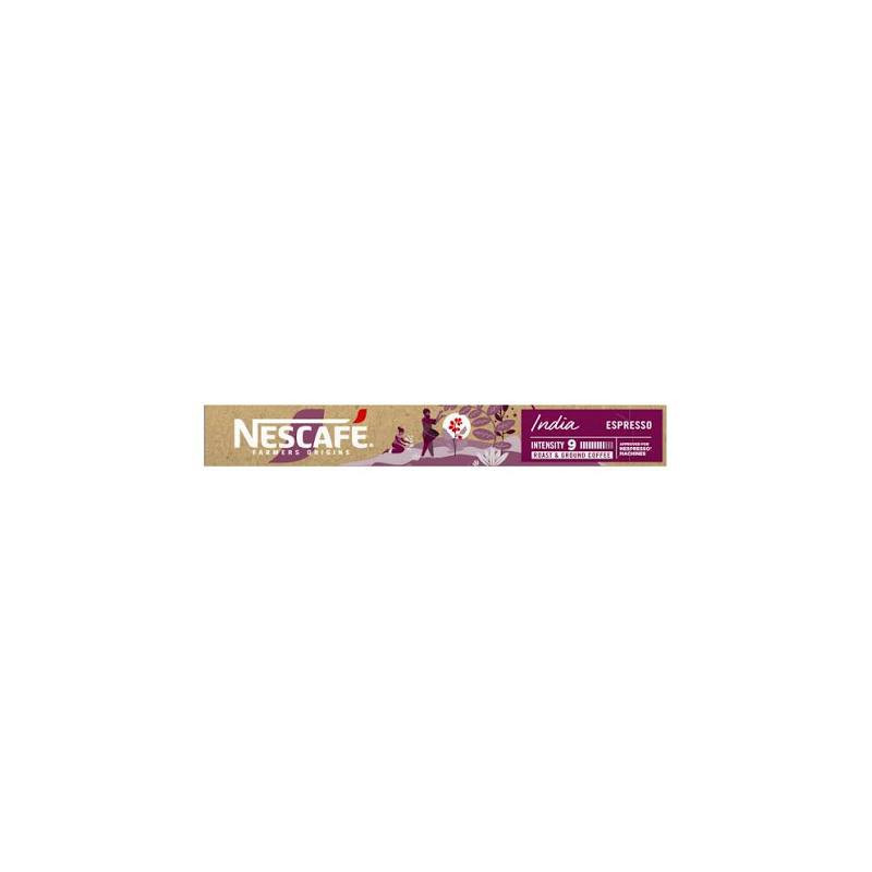 CAFÉ EM CÁPSULA TORRADO E MOÍDO ESPRESSO ÍNDIA NESCAFÉ FARMERS ORIGINS CAIXA 44G 10 UNIDADES