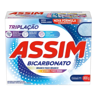 LAVA-ROUPAS PÓ ASSIM BICARBONATO TRIPLAÇÃO CAIXA 800G