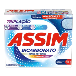 LAVA-ROUPAS PÓ ASSIM BICARBONATO TRIPLAÇÃO CAIXA 800G