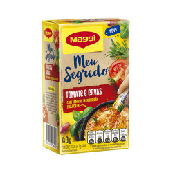 TEMPERO GRANULADO TOMATE E ERVAS MAGGI MEU SEGREDO CAIXA 49G 7 UNIDADES