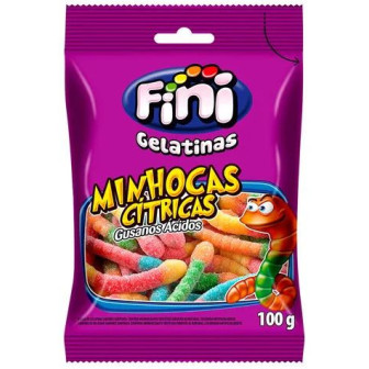 BALA DE GELATINA SORTIDA MINHOCAS AZEDINHAS FINI PACOTE 90G