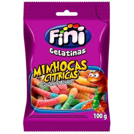 BALA DE GELATINA SORTIDA MINHOCAS AZEDINHAS FINI PACOTE 90G
