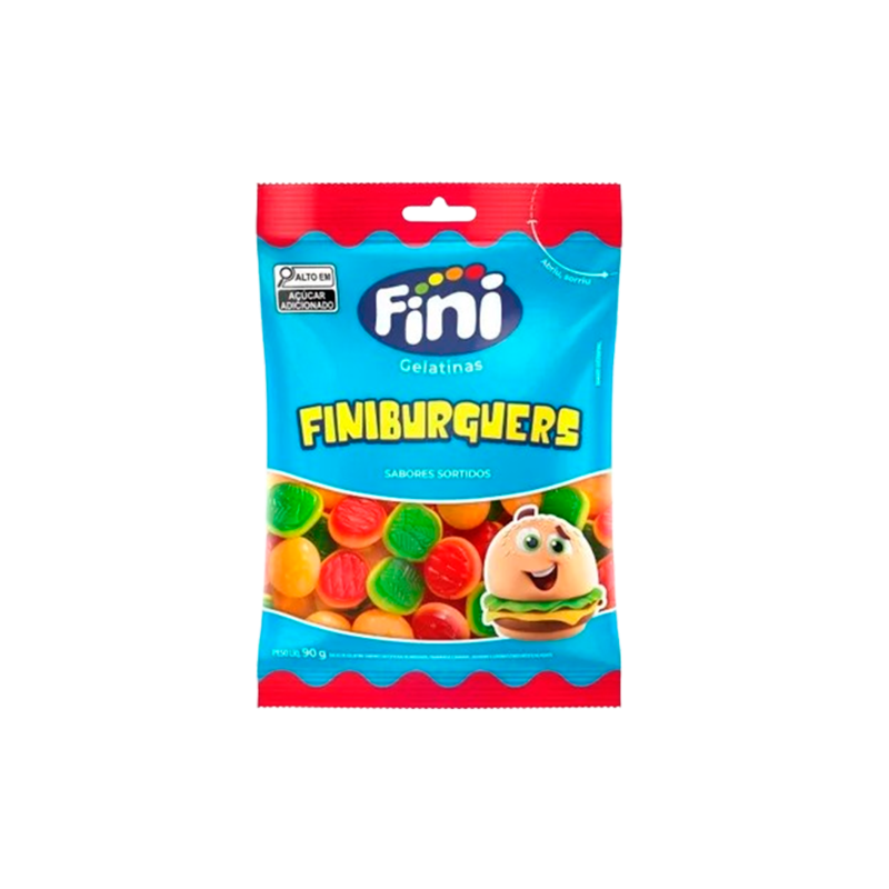 BALA DE GELATINA SORTIDA FINIBURGUERS FINI PACOTE 100G
