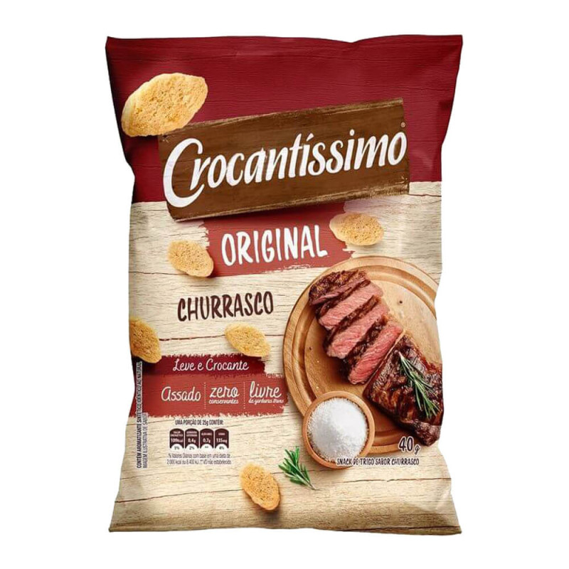 SNACK DE TRIGO ASSADO CHURRASCO CROCANTÍSSIMO ORIGINAL PACOTE 40G