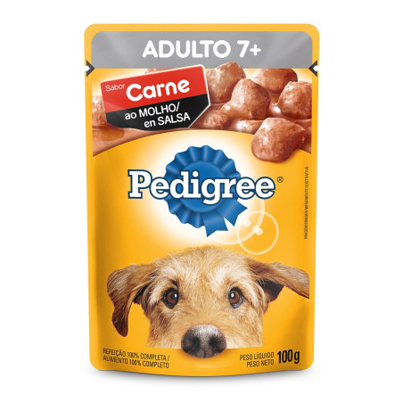 ALIMENTO PARA CÃES ADULTOS 7+ CARNE AO MOLHO PEDIGREE SACHÊ 100G