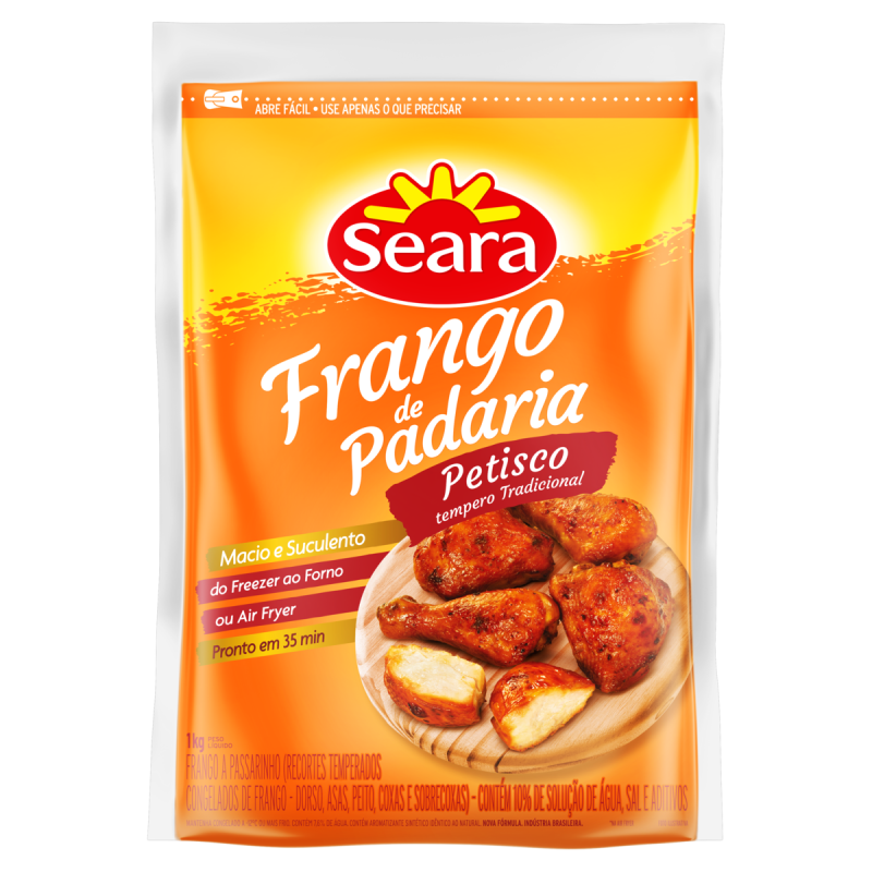 PETISCO DE FRANGO CONGELADO TEMPERADO SEARA FRANGO DE PADARIA 1KG