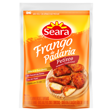 PETISCO DE FRANGO CONGELADO TEMPERADO SEARA FRANGO DE PADARIA 1KG