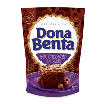 MISTURA PARA BOLO CHOCOLATE COM AVELÃ DONA BENTA SACHÊ 450G