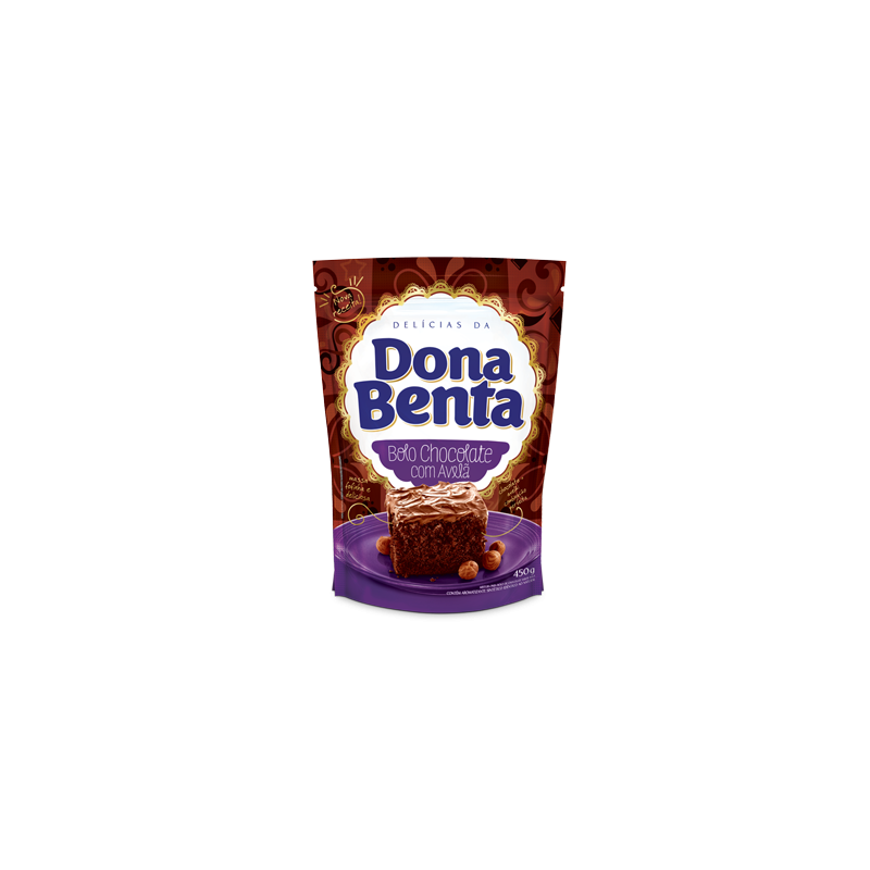 MISTURA PARA BOLO CHOCOLATE COM AVELÃ DONA BENTA SACHÊ 450G