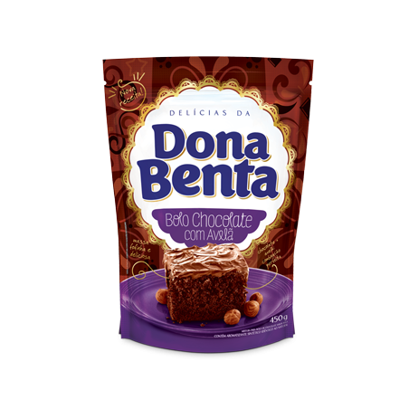 MISTURA PARA BOLO CHOCOLATE COM AVELÃ DONA BENTA SACHÊ 450G