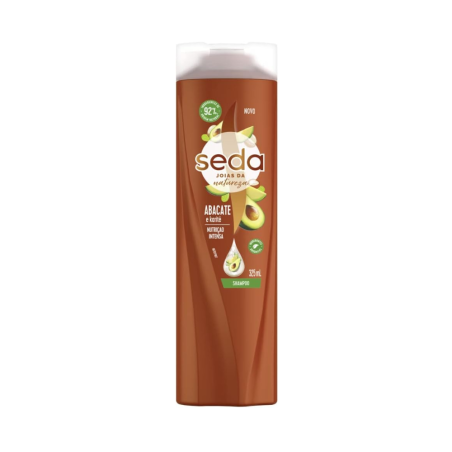 SHAMPOO ABACATE E KARITÉ SEDA JOIAS DA NATUREZA FRASCO 325ML