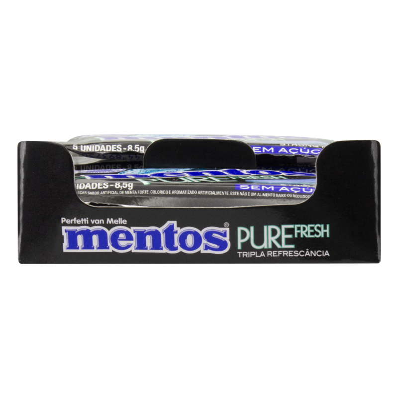 GOMA DE MASCAR MENTA FORTE ZERO AÇÚCAR MENTOS PURE FRESH ENVELOPE 8,5G 5 UNIDADES