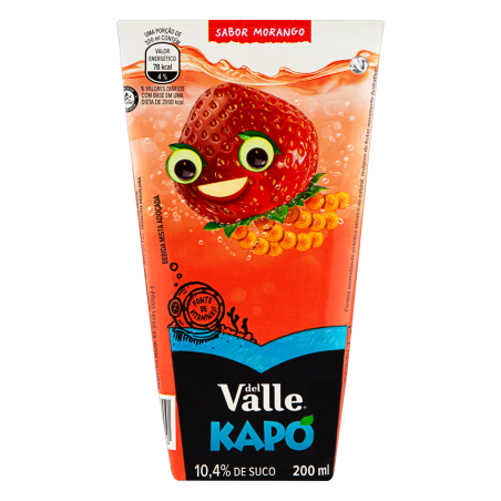 REFRESCO ADOÇADO MORANGO DEL VALLE KAPO CAIXA 200ML