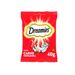 PETISCO PARA GATOS ADULTOS CARNE DREAMIES PACOTE 40G