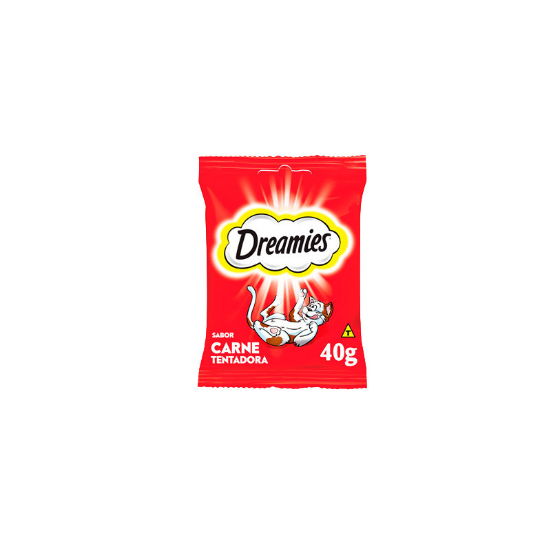 PETISCO PARA GATOS ADULTOS CARNE DREAMIES PACOTE 40G