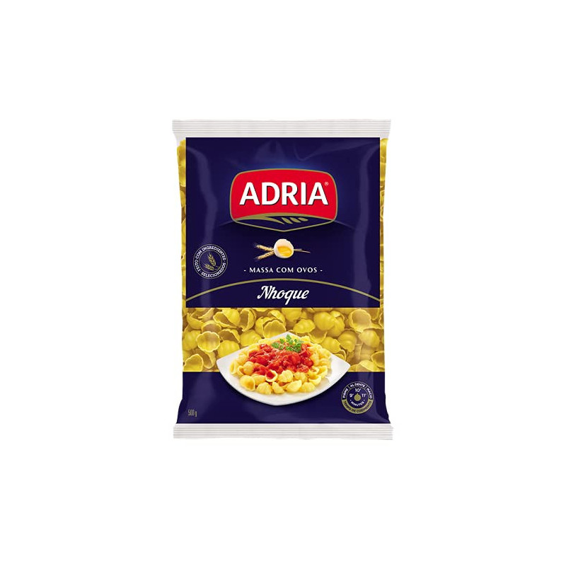 MACARRÃO DE SÊMOLA COM OVOS NHOQUE ADRIA PACOTE 500G
