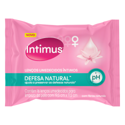 LENÇO UMEDECIDO ÍNTIMO INTIMUS DEFESA NATURAL PACOTE 16 UNIDADES