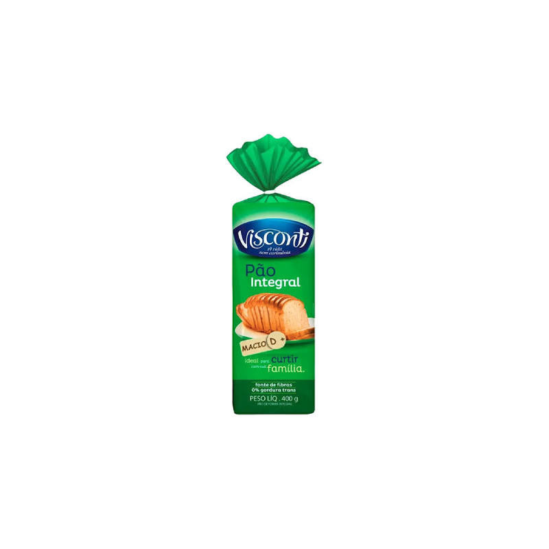 PÃO DE FORMA INTEGRAL VISCONTI PACOTE 400G