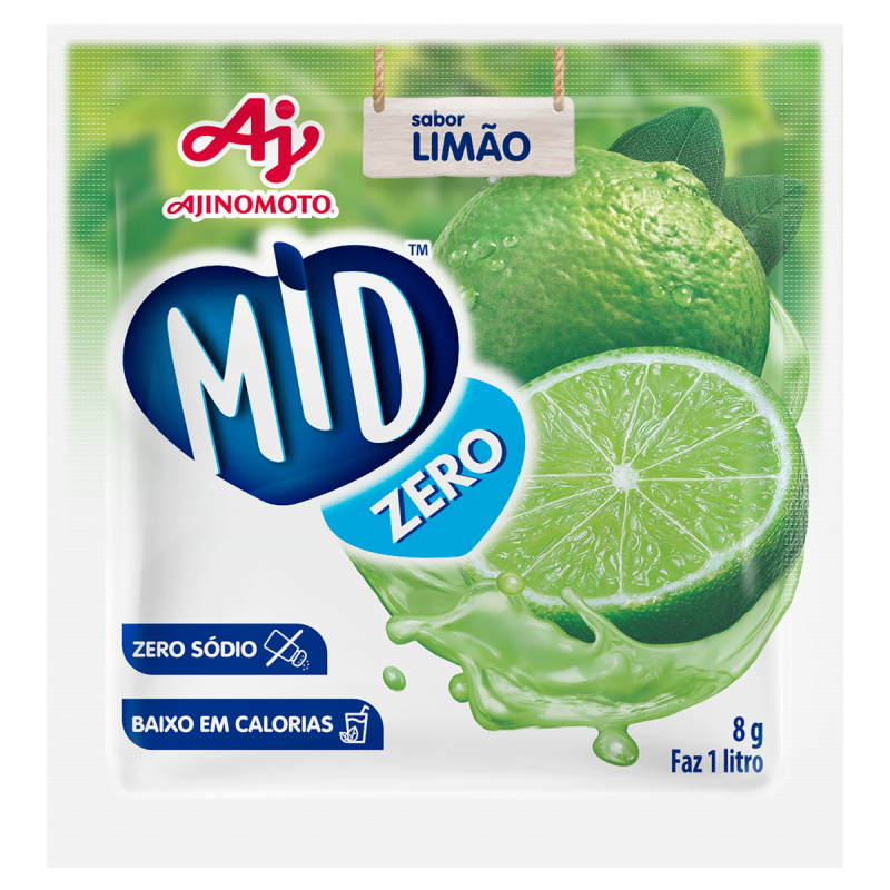 REFRESCO EM PÓ LIMÃO MID ZERO PACOTE 8G
