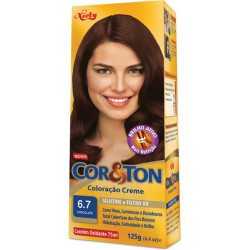 KIT COLORAÇÃO CREME COR 6.7 CHOCOLATE NIELY COR&TON