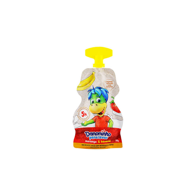 PETIT SUISSE MORANGO & BANANA DANONINHO PARA LEVAR SQUEEZE 70G