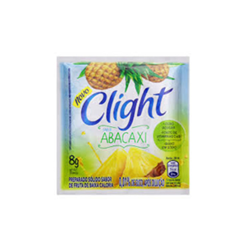 REFRESCO EM PÓ ABACAXI ZERO AÇÚCAR CLIGHT PACOTE 8G