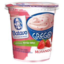 IOGURTE GREGO MORANGO BATAVO POTE 450G