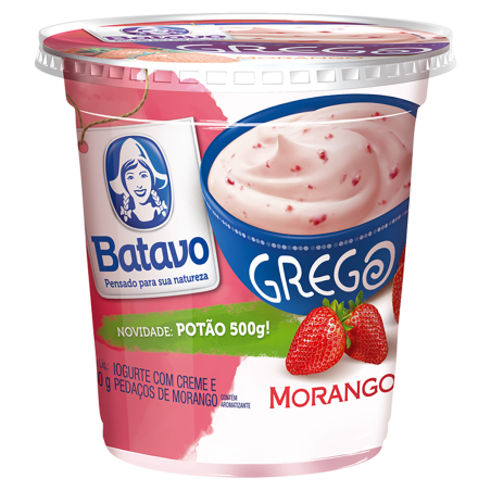 IOGURTE GREGO MORANGO BATAVO POTE 450G