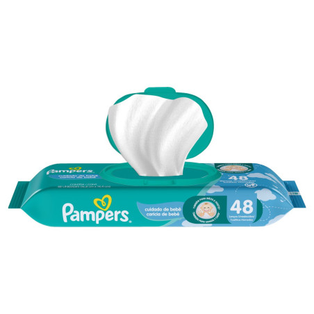 LENÇO UMEDECIDO CUIDADO DE BEBÊ PAMPERS PACOTE 48 UNIDADES
