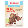 BISCOITO VEGANO INTEGRAL CHOCOLATE & GOTAS ZERO AÇÚCAR JASMINE SOU SWEET CAIXA 75G